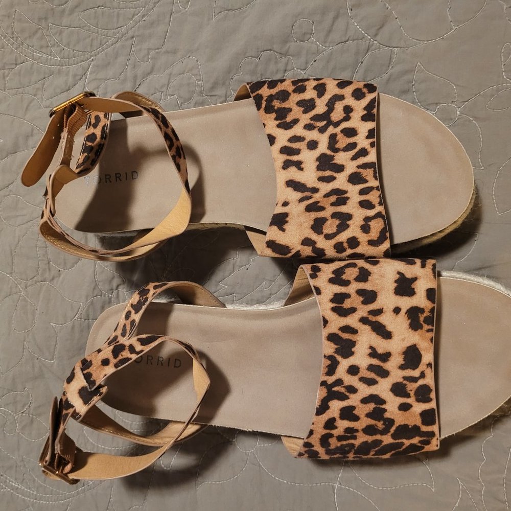 Torrid Size 11.5W Animal Print Sandals